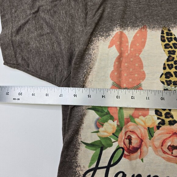Happy Easter Crew Neck Grey Heather Tee Medium - Picture 3 of 6